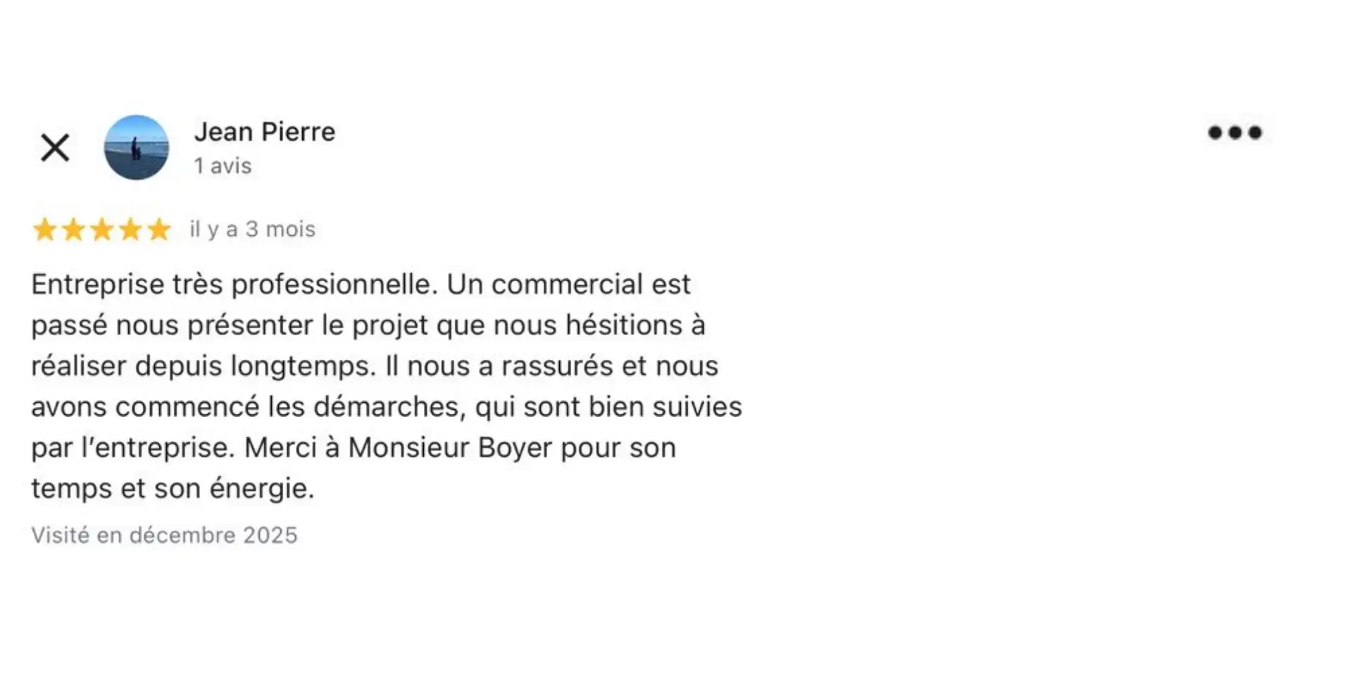 Avis Google Maps Solarmax Réunion — 5 étoiles